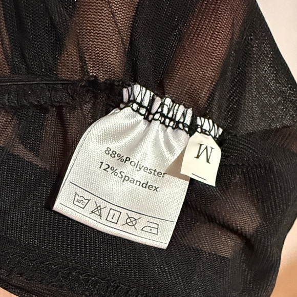 SEE THROUGHT BLACK RUCHED DRESS - Picture 2 of 3